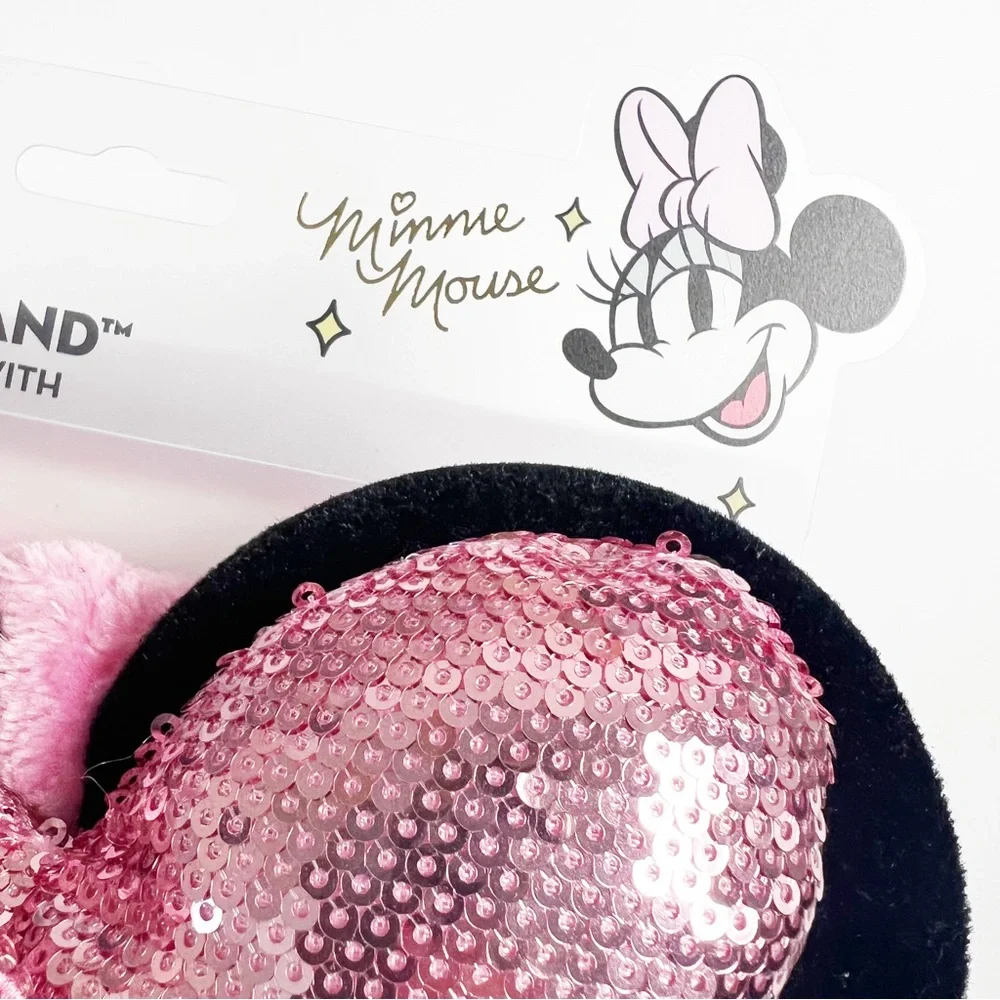 The Creme Shop x Minnie Mouse 3D Teddy Headband Sequin Plushie with Bow - Picture 3 of 4
